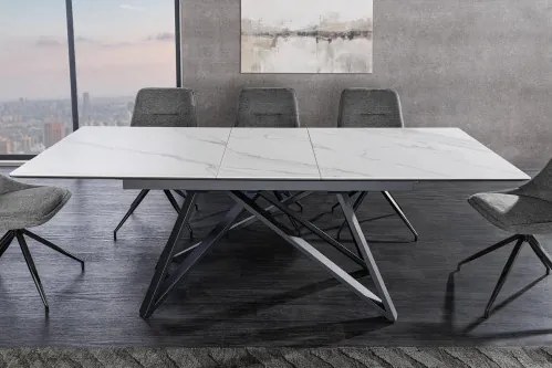 Rozkladací jedálenský stôl Atlas 46497 160/200x90cm Ceramik white marble - Komfort-nábytok