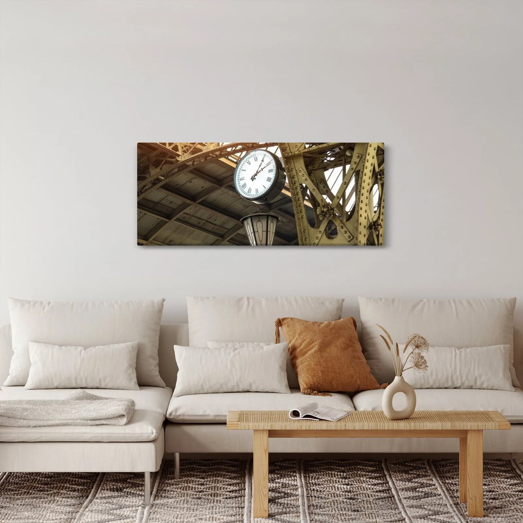 Obraz - Nádražné hodiny (120x50 cm)