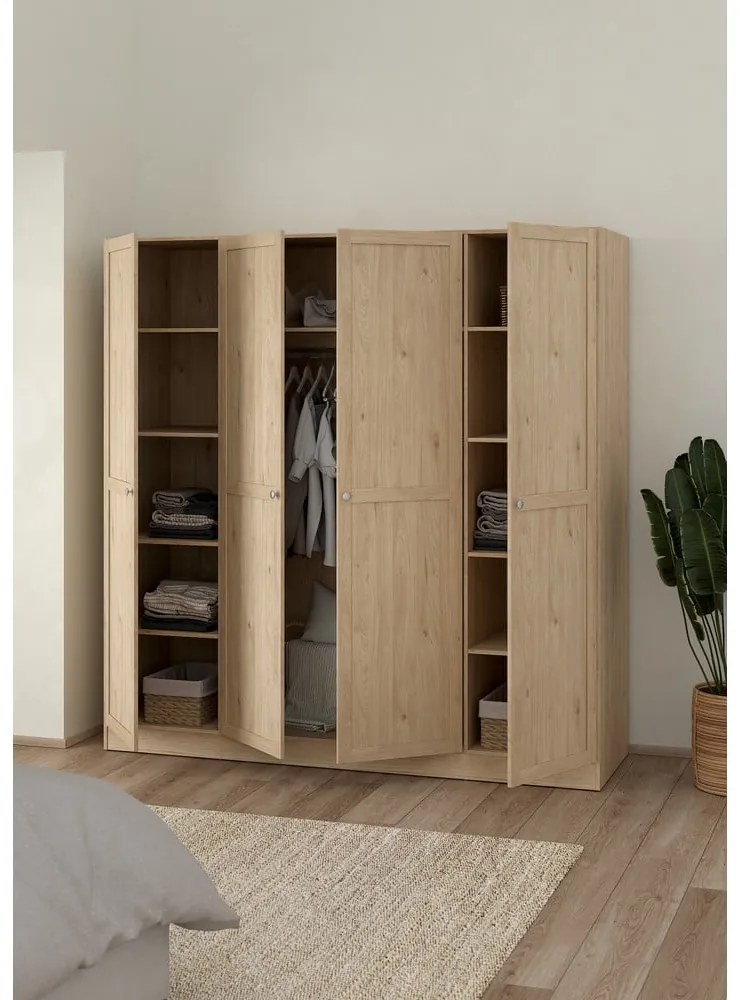 Šatníková skriňa v dekore duba v prírodnej farbe 195,5x200 cm Billund – Tvilum