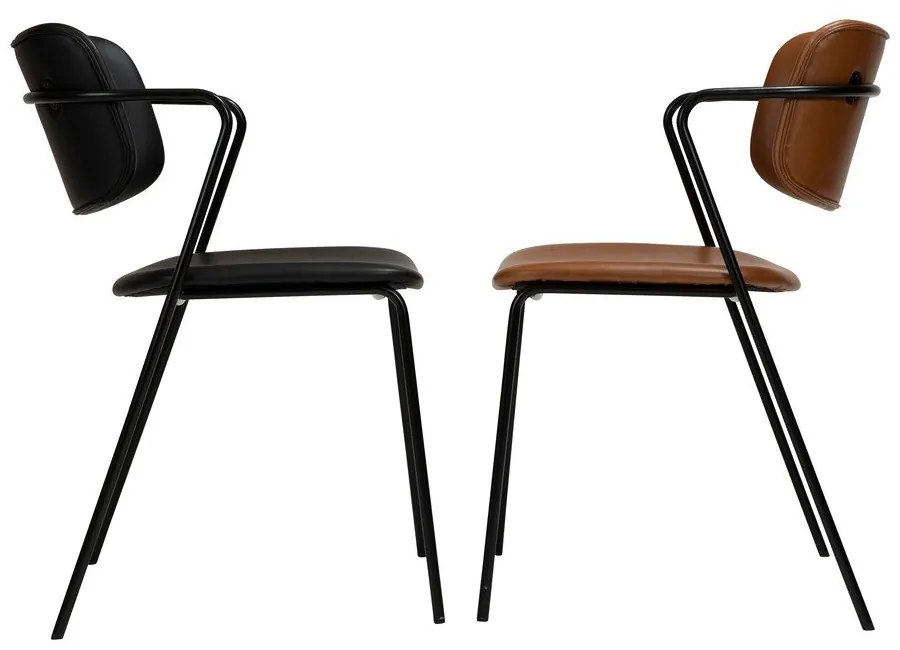 Hnedá stolička z imitácii kože DAN-FORM Denmark Zed