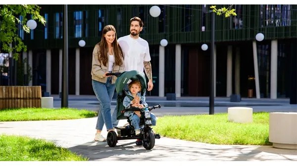 Lionelo - Detská trojkolka HAARI zelená/čierna