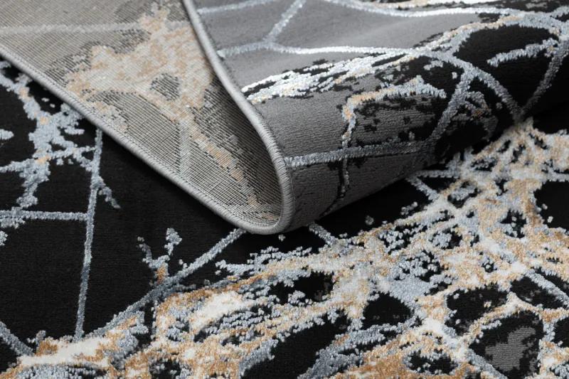 Moderný koberec DE LUXE 622 Abstrakcia - Štrukturálny sivo / zlatý