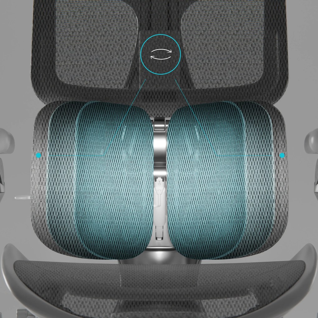 Ergonomická kancelárska stolička s podnožkou Premium Normal Size, sivá: Diablo V-Kinetic