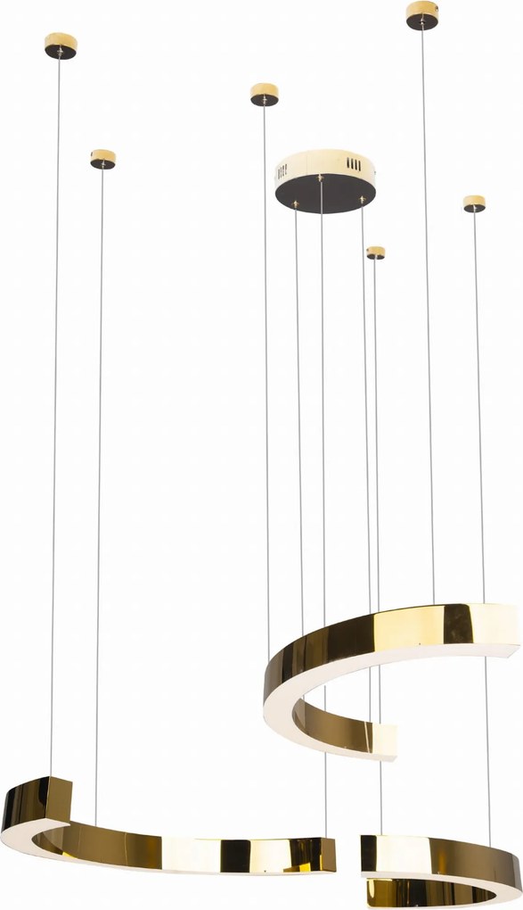 Reprezentatívna lampa do hotela nad recepciou Lotus Led Zlatý polkruh