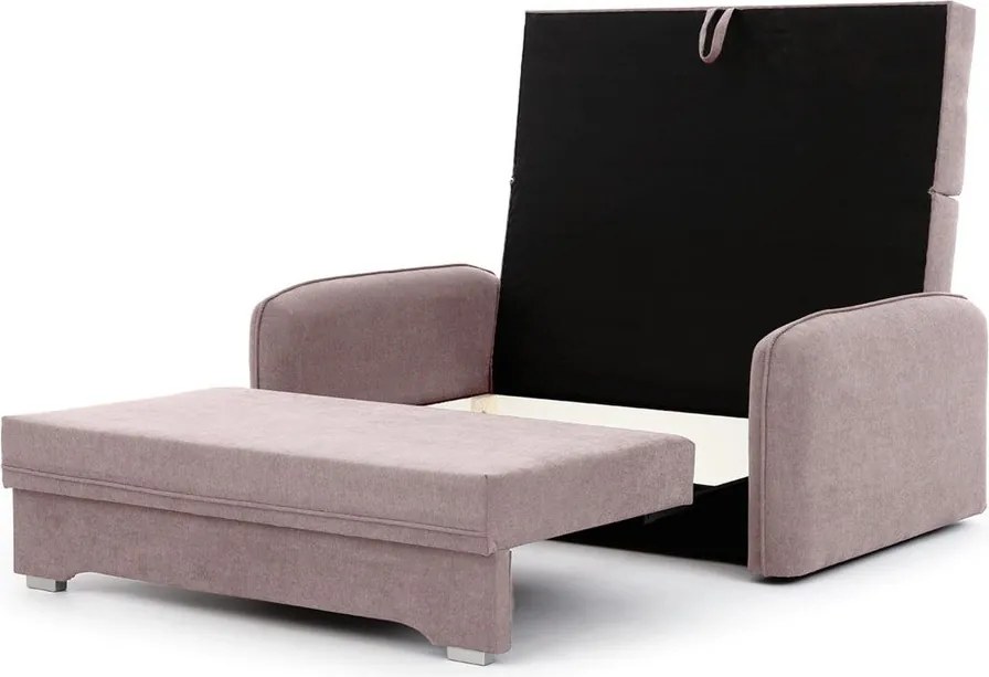 Ružová ženilková rozkladacia/s úložným priestorom pohovka 155 cm Laine – ELTAP