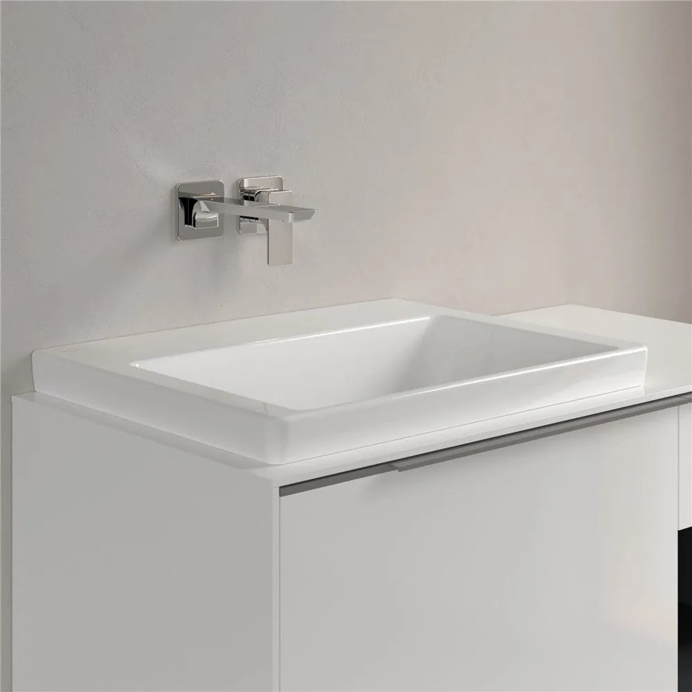 VILLEROY & BOCH Subway 3.0 umývadlo na skrinku bez otvoru, bez prepadu, spodná strana brúsená, 600 x 470 mm, biela alpská, 4A706F01