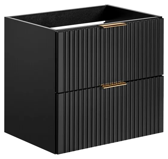 Závesná skrinka pod umývadlo Casad s doskou 120 cm čierna/dub wotan