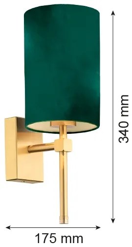 Argon 8109 - Nástenná lampa ABRUZZO 1xE14/7W/230V mosadz/zelená