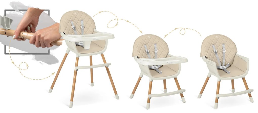 Stolička na kŕmenie Nukido Lilo, béžová 700703