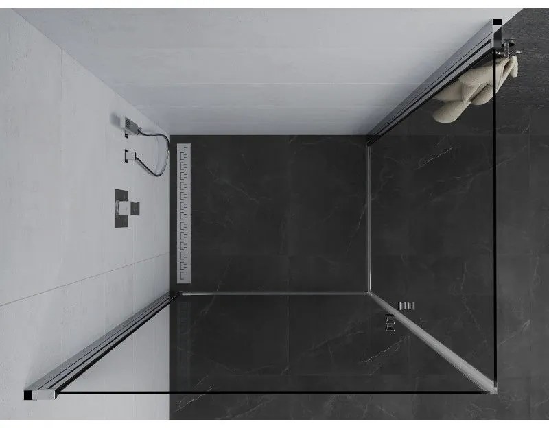 Mexen Pretoria Duo, 2-krídlový sprchovací kút 100 (dvere) x 90 (dvere) cm, 6mm číre sklo, chrómový profil, 852-100-090-02-00