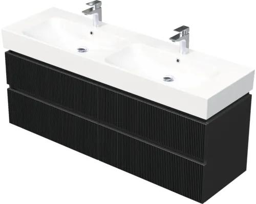 Skrinka do kúpeľne s umývadlom Intedoor STORM 3D čierna matná 150 x 66 x 46,5 cm STORM 3D 150D 4Z A9276