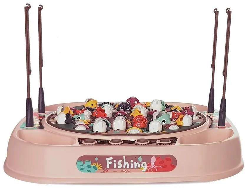 LEAN TOYS Arkádová hra chytanie rýb - ružová