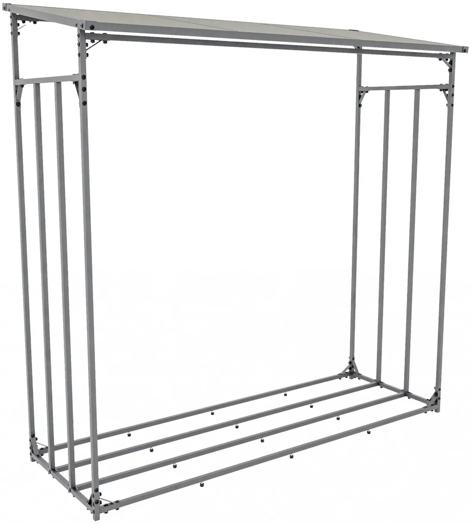 Prístrešok na palivové drevo Ruston XXL - 185x70x185 cm, hliník - antracit