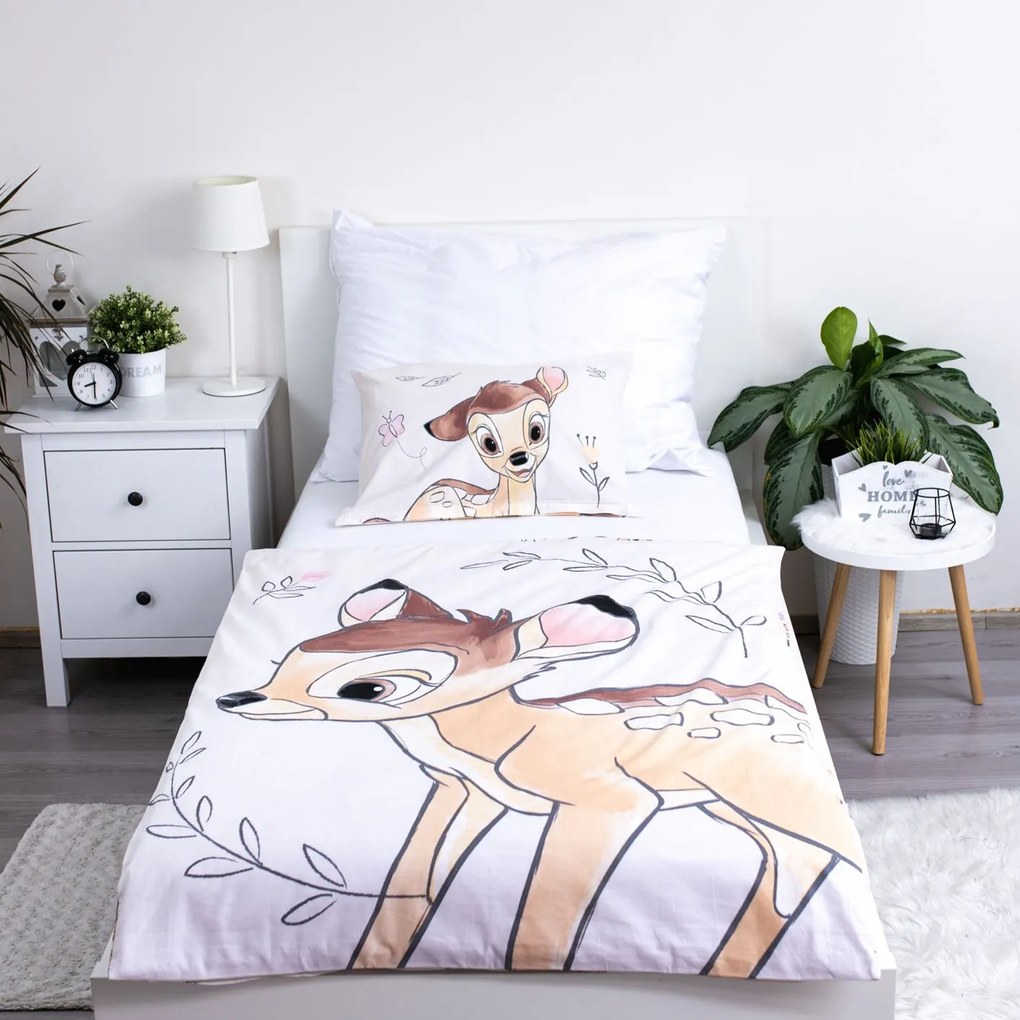 Jerry Fabrics Obliečky do postieľky 100x135 + 40x60 cm - Bambi "Beige"