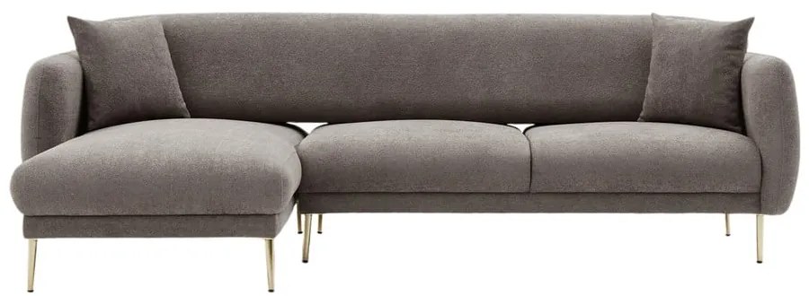 Sivá rohová pohovka (ľavý roh/s leňoškou) Simena – Balcab Home