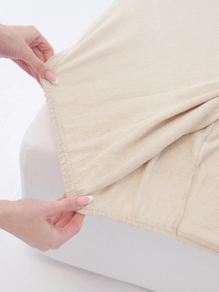 Froté plachta 90 × 200 cm - prírodná