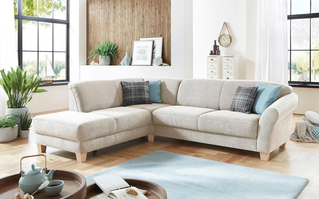 XXXLutz ROHOVÁ SEDAČKA, textil, krémová Sit & More - Sedačky - 000144005326