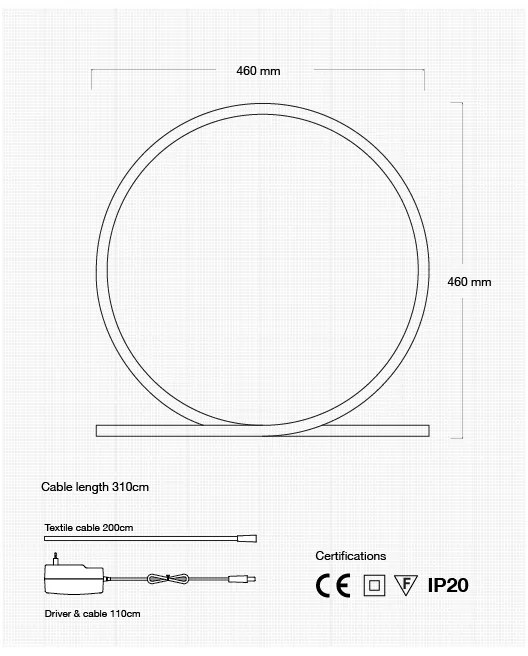 Himmee LW45Loop Stolná lampa, biela