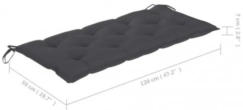 vidaXL Záhradná lavička s podložkou 120 cm akáciový masív-