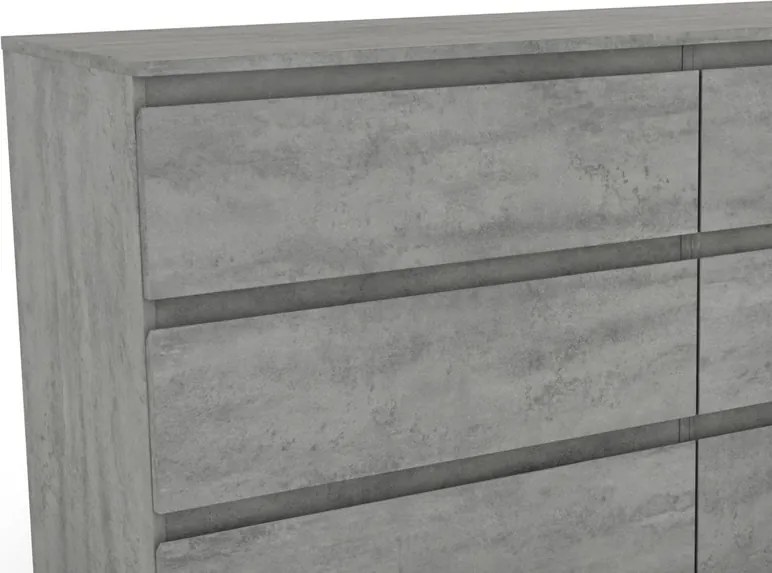 Široká komoda Carlos, šedý betón, 150 cm