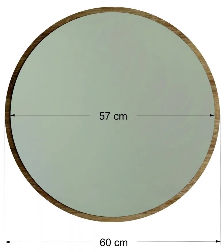 Kulaté nástěnné zrcadlo Ayna 60 cm ořech