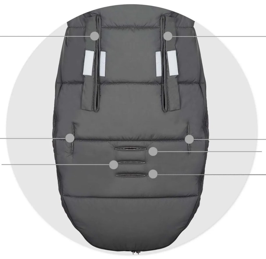 Spací vak do kočíka Elmi Ricokids - tmavosivý