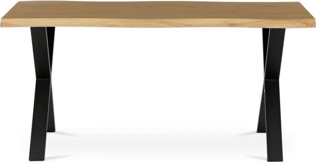Jedálenský stôl 160x90 cm HT-F4316 OAK divoký dub / čierne nohy