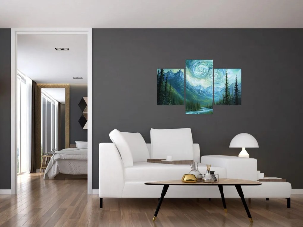 Obraz - Krajina s nádychom Van Gogha (90x60 cm)