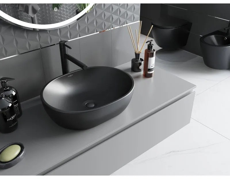 Mexen Viki, umývadlo na dosku 48x35x14 cm, čierna matná, 21054885