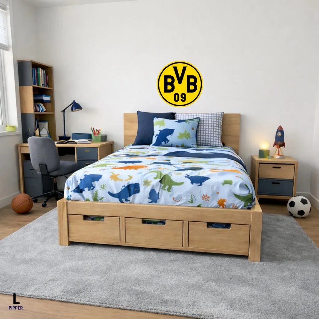 Textilná nálepka na stenu - logo "Borussia Dortmund" Veľkosť: 40 cm