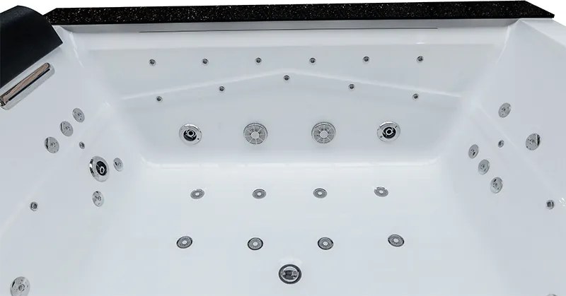 BPS-koupelny Hydromasážna vírivá vaňa KALAMBO 914 BL190x150 Čierna/Biela s ohrevom vody