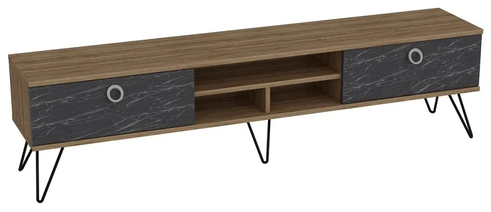 TV stolík LORENZ 180 cm čierny/orech