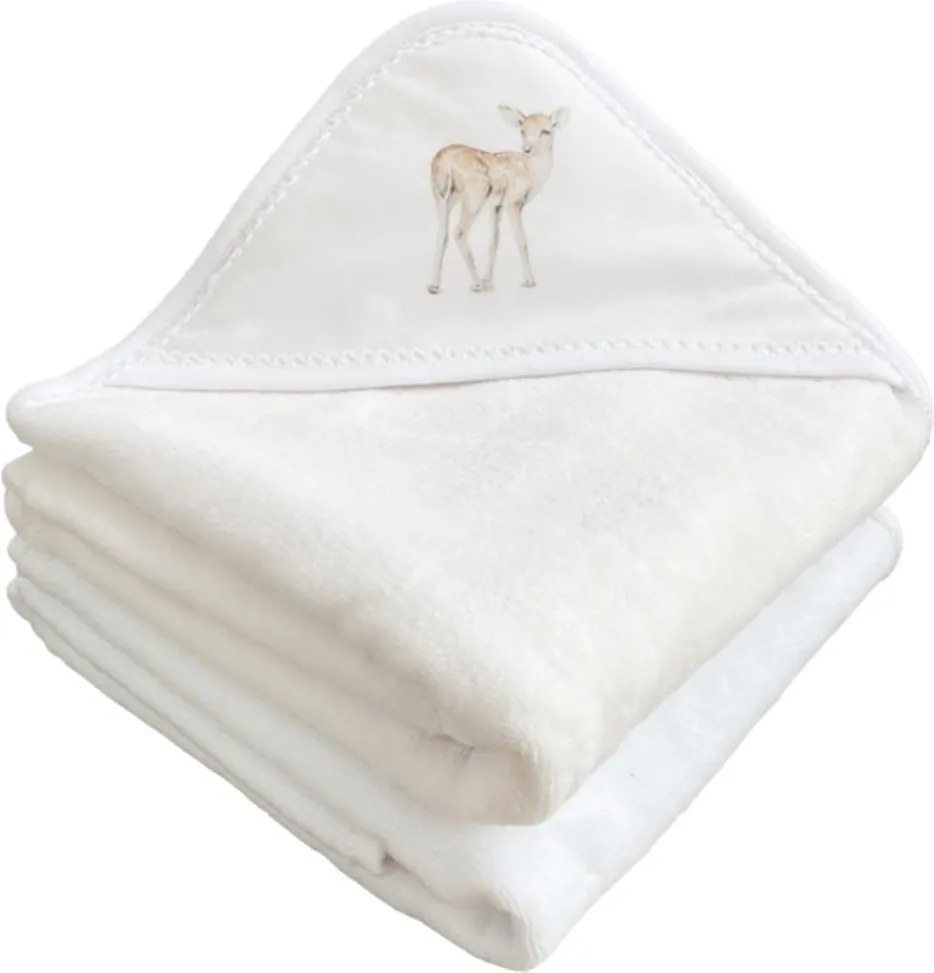 Novorodenecká osuška s kapucňou vanilka 80x80cm