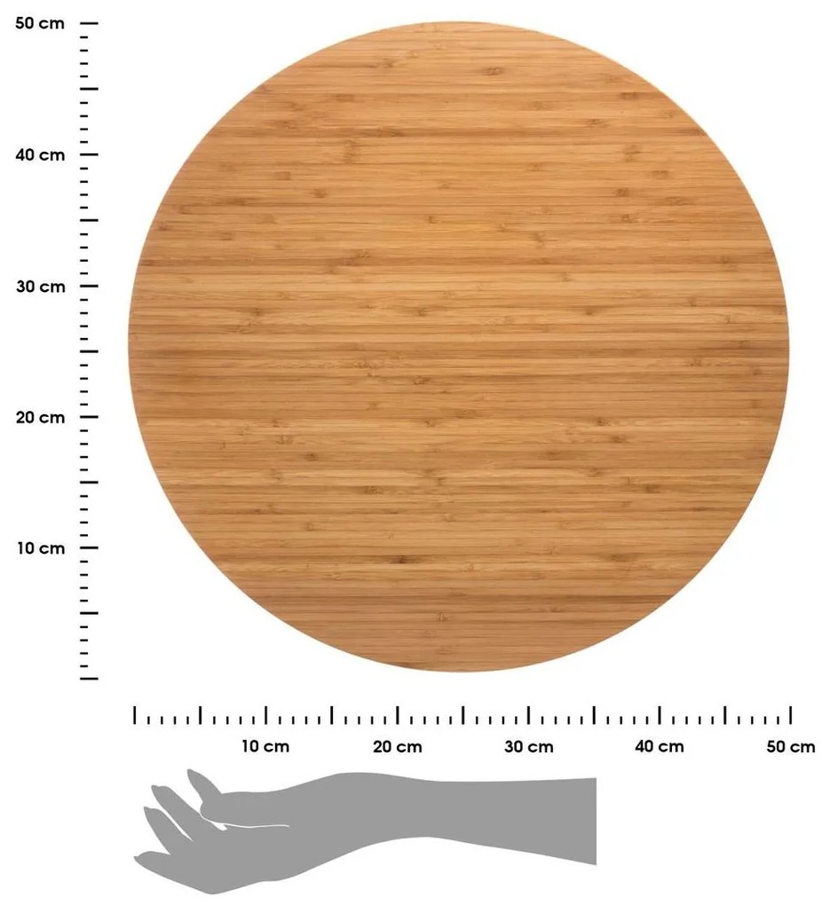 Drevený otočný servírovací podnos Bam, (fi) 50 cm