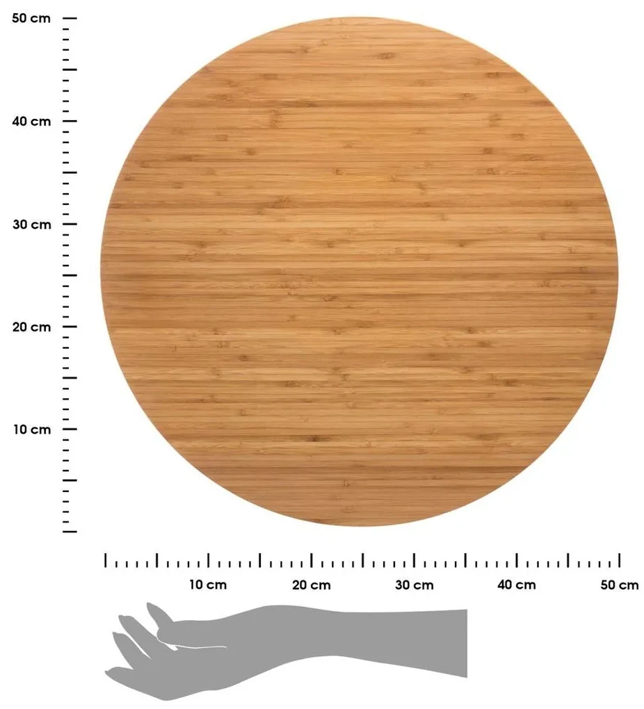 Drevený otočný servírovací podnos Bam, (fi) 50 cm