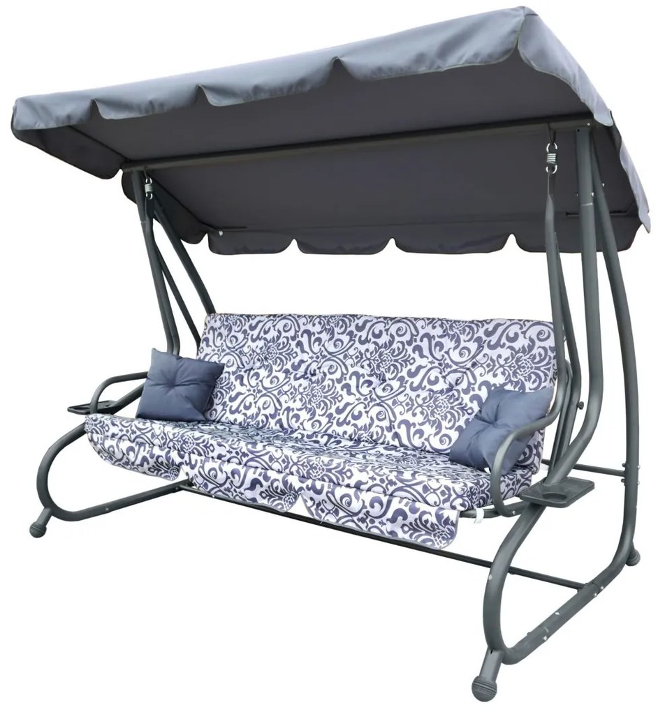 Záhradná hojdačka RAMIZ 8011 - sivá so vzorom