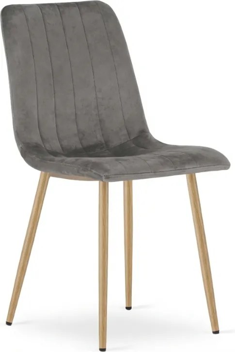 Sivá zamatová stolička LAVA PEWTER GREY