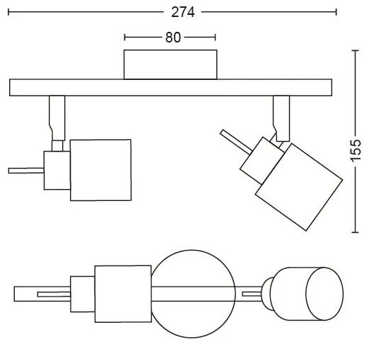 Philips - Bodové svietidlo MERANTI 2xGU10/35W/230V biela