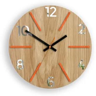 Sammer Nadčasové drevené hodiny AKSEL MIRROR - oranžová 33 cm AkselWoodOrangeMirror