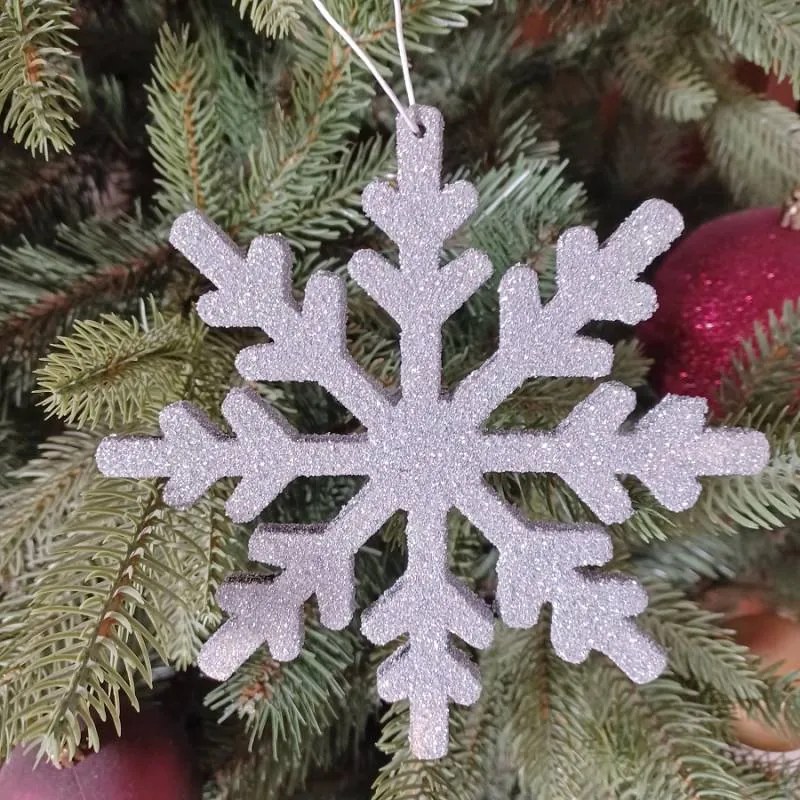 DECOLED Vločka IV, pr. 15 cm, stříbrná