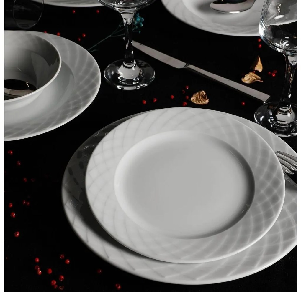 24-dielna jedálenská súprava biela/porcelán