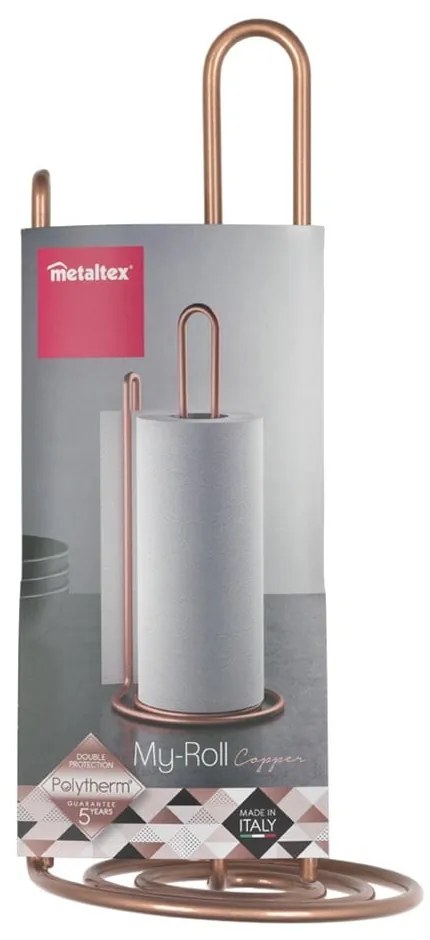 Stojan na papierové utierky v medenej farbe Metaltex