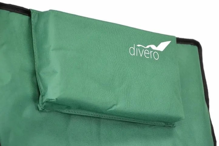 Divero 35213 Skladacia kempingová stolička s vankúšikom - zelená