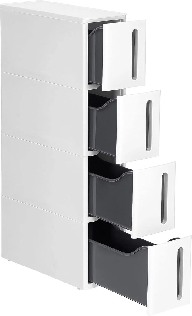 Úložný kuchynský regál BASTEN 84 cm biely