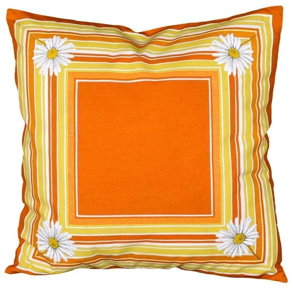 Vankúš, Margaréta, oranžový, 40 x 40 cm samostatný návlek