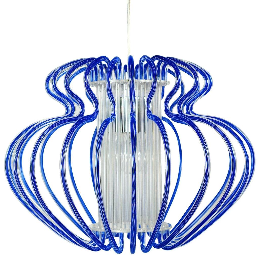 CLX Moderné závesné osvetlenie ALTAMURA, 1xE27, 60W, 52cm, modré