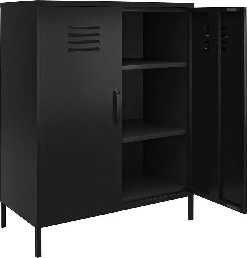 Čierna kovová skrinka 40x102x80 cm Mission District – Støraa