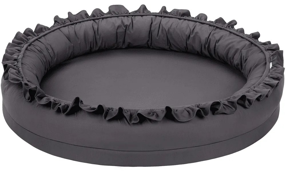 Hniezdo pre deti s volánom grafitová