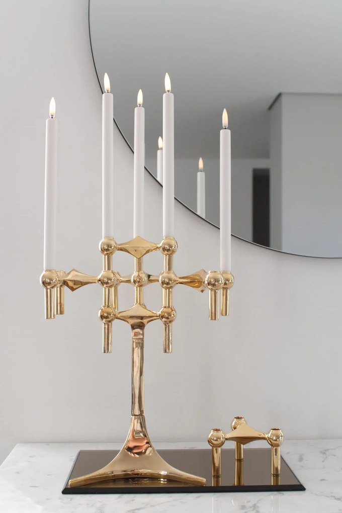 Stoff Nagel Dizajnový svietnik STOFF Nagel Solid Brass – set 3 ks