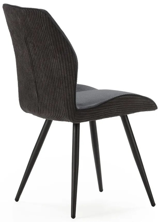 Čierne menčestrové jedálenské stoličky v súprave 2 ks Adaya – Marckeric